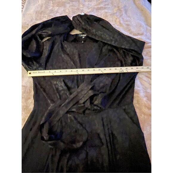 Misguided Satin Tie Front Wide Leg Jumpsuit Black Size 10 - Picture 9 of 11